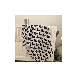 Modern Burlap Mickey Mouse Swaddle Blanket